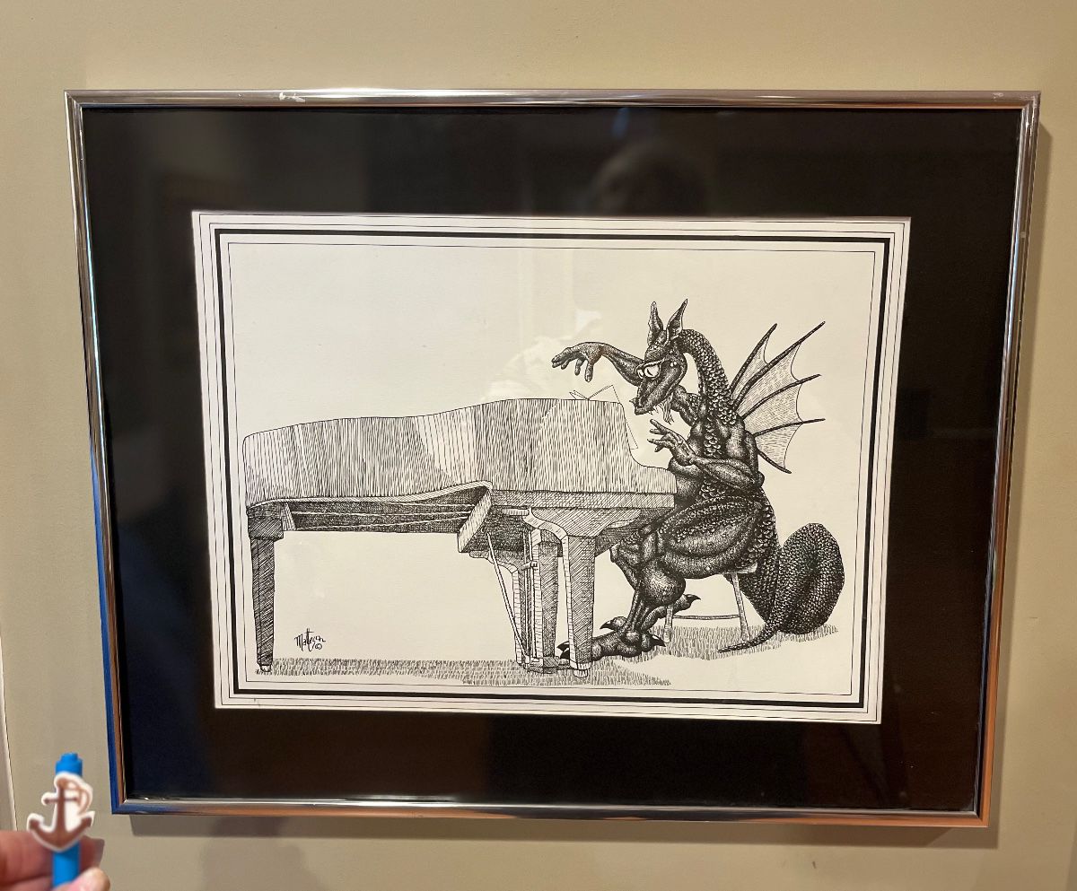 Matteson Dragon Playing Piano Print