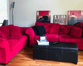 Red Sofa And Loveseat 