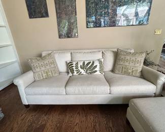 Bernhardt cream upholstered sofa