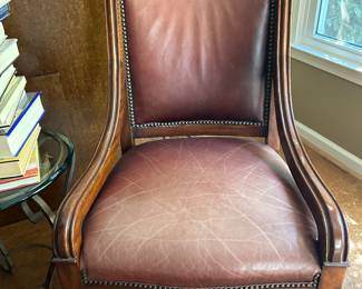 Leather and wood chair 