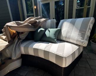 Patio sofa with cushions and covers 