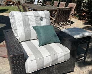 Patio chair, cushions and cover 