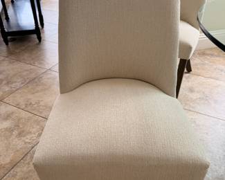 5 white chairs with nail head design - 22 x 22