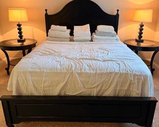 Stanley Queen Bed with mattress -Black - 65 " x 91"