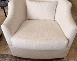 2 white Swivel Chairs - 32 x 29