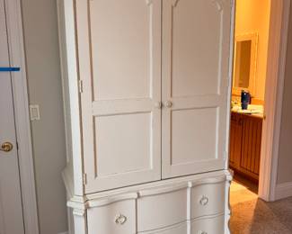 White Wooden armoire - 48 x 26 x 84H