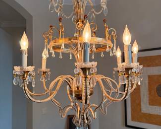 Crystal and faux gold with 8 lights