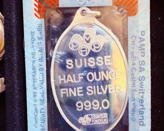 Suisse half ounce fine silver 999.0