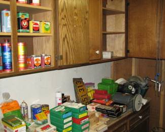 more reloading, license plates, buffing wheel, tool sharpener