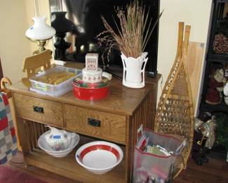 snow shoes, 2 drawer stand and more