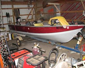 fishing boat with 65hp Mercury 4 stroke, trolling motor and trailer