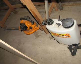 leafblower and back pack sprayer