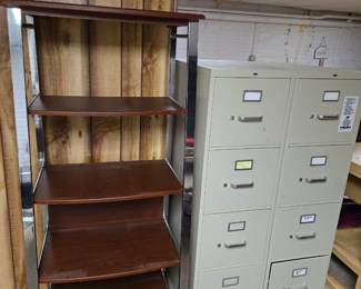 MCM shelf unit, metal file cabinets