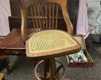 Vintage cane seat bar stool