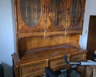 Rattan storage cabinet