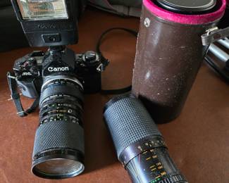 There are lots of vintage cameras!