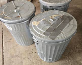 Galvanized trash cans