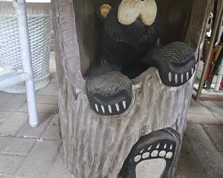 Glass top table bear in tree