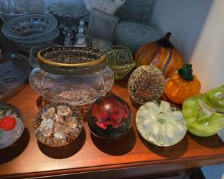 Glass paperweights & decor