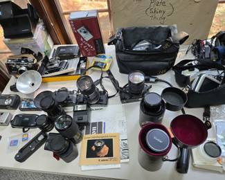 Lots of vintage cameras and lenses