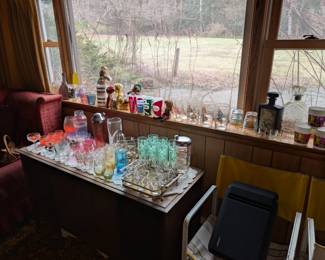 vintage glass shakers cups bottles