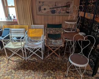 director chairs, camping chairs, outdoor iron set