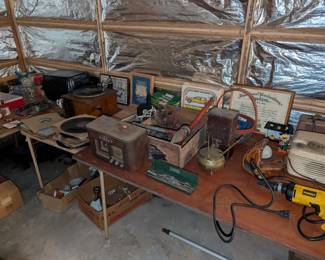 garage, vintage tools, brass