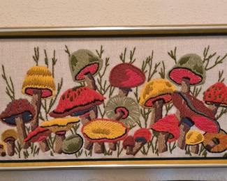 Cute Mushroom Embroidery Picture