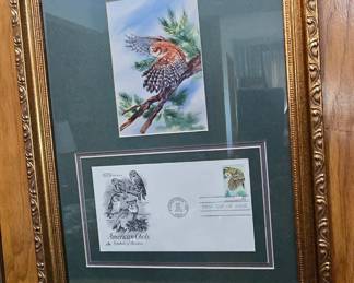 Framed Owl Stamp