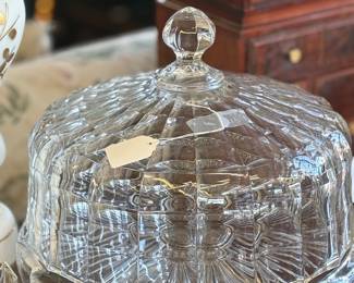 Beautiful Shannon Chrystal Cake Stand that reverses into divided bowl with dipping bowl with cover.
