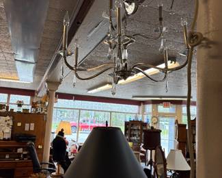 Amazing candelabra with glass extension, prisms ready to hang nine arms