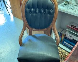 Newly upholstered victorian chair in period  material