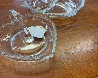 Candlewick heart dish and divided dish