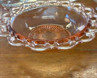 Open Lace depression glass Bowl