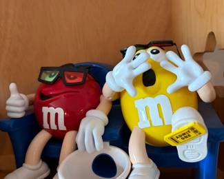 M&M's At The Movies Red and Yellow with 3D Glasses Collectible Candy Dispenser