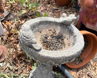 Small Cement Birdbath