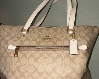 Coach zip top tote