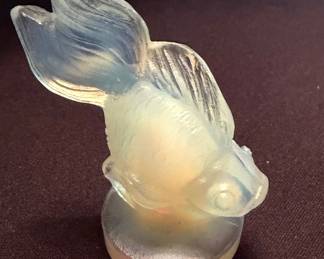 Vintage c1960 Sabino France Fish Koi Opalescent Figurine Signed 