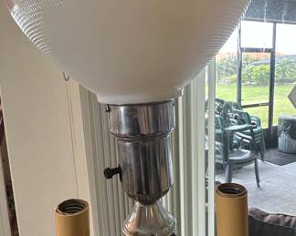 Art Deco Alabaster and Chrome Floor Lamp