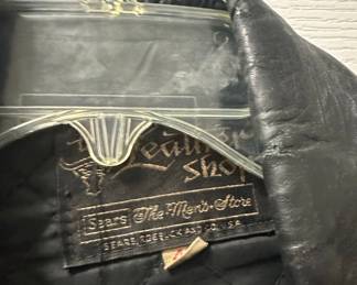 Vintage Sears The Men's Store Leather Motorcycle Jacket with Harley-Davidson Sportster Patch