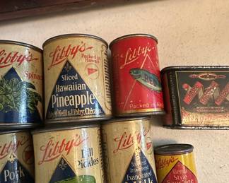 Vintage Libby's Food Cans Collection - Assorted Products