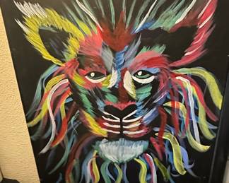 Abstract Lion Head Painting