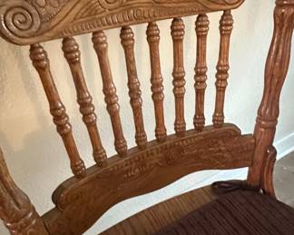 Vintage Oak Pressed Back Dining Set