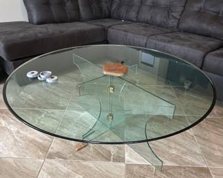 Mid-Century Modern Lucite and Glass Coffee Table
