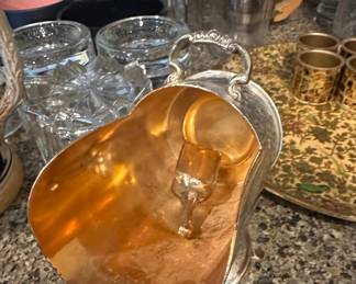 Silver Plated Sugar Scuttle with Scoop