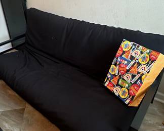 Black Futon Sofa Bed with Metal Frame