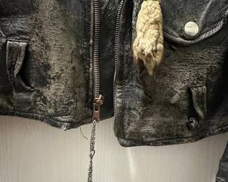 Vintage Sears The Men's Store Leather Motorcycle Jacket with Harley-Davidson Sportster Patch