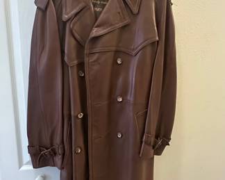 Men's Leather Trench Coat