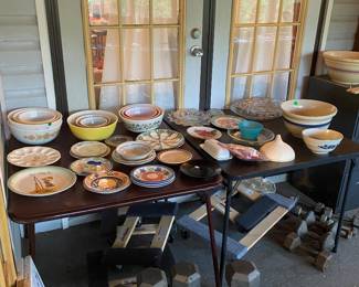 We’ve got weights, and the table is covered in kitchen where that has spread outside of the house