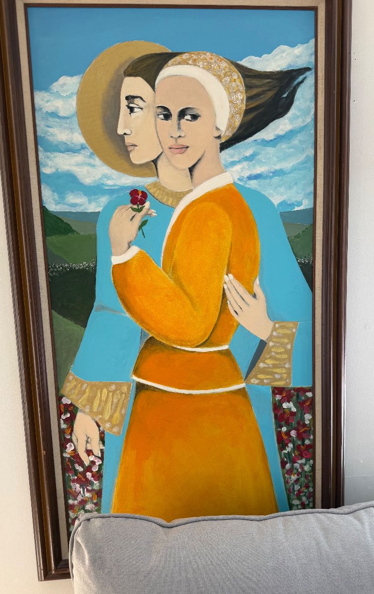 Woman with Angel 1995 Acrylic 24”x48”